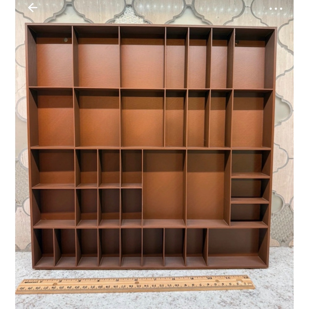 Trinket Shelf Tray Display Miniatures 3D Printed dark Brown 13.5"x13.5" Minis